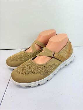 Propet TravelActiv Womens 10N Honey Beige Mesh Mary Jane Walking Shoes